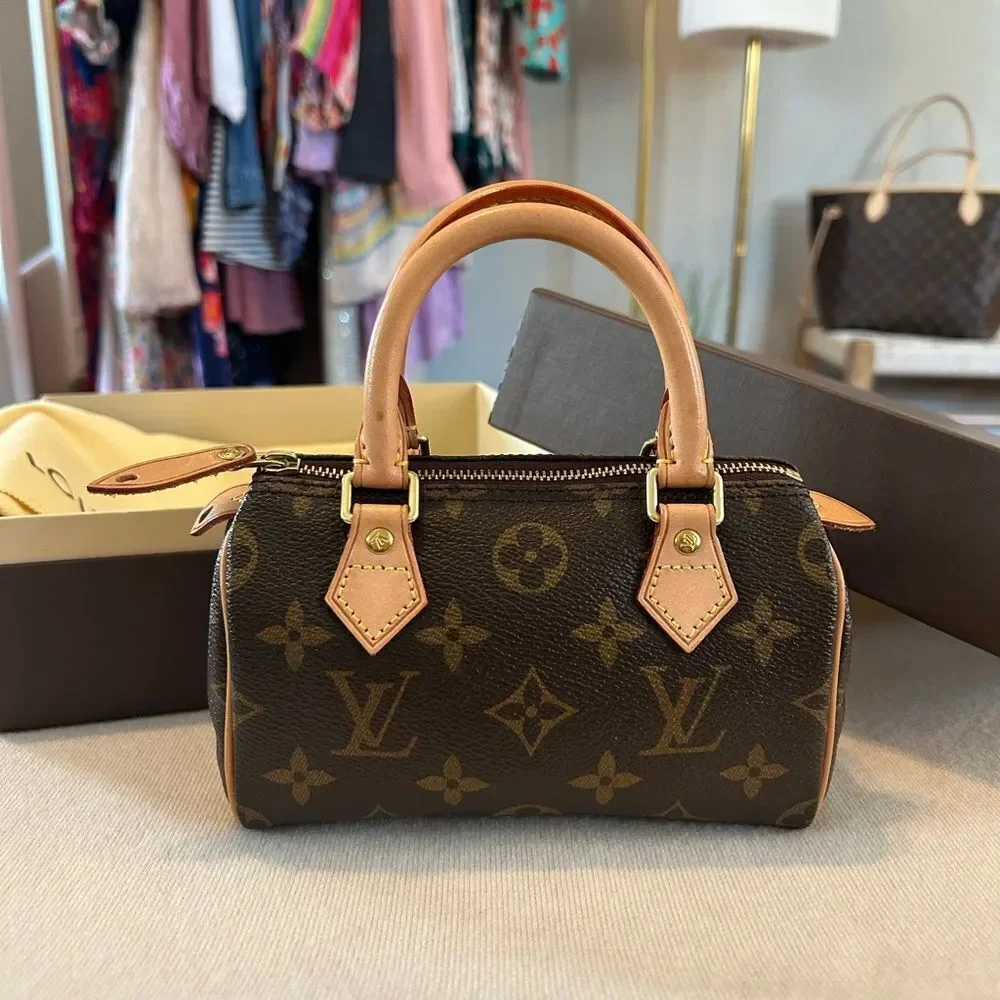 EUC Louis Vuitton LV Mini Nano Speedy HL Top Handle with Crossbody Strap + Lock - Picture 2 of 15